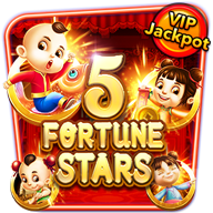 5 Fortune Stars slot icon with playful child characters, golden graphics, and VIP Jackpot label