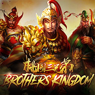 Brothers Kingdom slot icon featuring three ancient Chinese warrior brothers in traditional armor with dramatic background