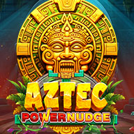 Aztec PowerNudge slot icon featuring a golden Aztec mask, stone carvings, and vibrant jungle elements