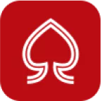 Spadegaming logo with a minimalist white spade symbol outlined on a red rounded-square background